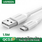 UGREEN USB 2.0 A to Micro USB Cable Nickel Plating 2m US289 (White) (60143)