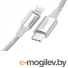  UGREEN US304-70523, Type C to Lightning, Apple MFI certified, 3A, PD 18W Fast Charge,   480 /,   , 1m, Silver