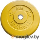 Гантели, диски, грифы и утяжелители. Диск для штанги MB Barbell d51мм 15кг (желтый)