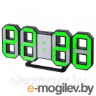 Perfeo LED часы-будильник LUMINOUS, черный корпус / зелёная подсветка (PF-663)