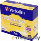  DVD+RW Verbatim 4.7Gb 4x Jewel case (5) (43229)
