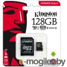 Карты памяти. Карта памяти Kingston Canvas Select Plus 100R microSDHC Class10 UHS-I U1 V10 A1 128GB (SDCS2/128GB)