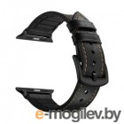 Комбинированный ремешок Lyambda Antares кожа/силикон для Apple Watch 38/40 mm LWA-10-40-BK Black