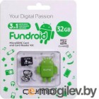 Комплект QUMO для мобильных устройств MicroSD 32GB CL 10 + USB картридер FUNDROID розовый (QM32GCR-MSD10-FD-PNK)