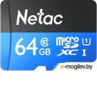 Карты памяти. Карта памяти Netac MicroSD Card P500 Standard 64GB (NT02P500STN-064G-R) (с адаптером)