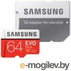 Карты памяти. 64Gb - Samsung Micro Secure Digital XC Evo Plus Class 10 MB-MC64KA/RU с переходником под SD (Оригинальная!)