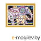 Остров Сокровищ Картина стразами 40х50cm Индийские слоны 662452