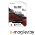  SSD M.2 Kingston 512Gb KC3000 Series <SKC3000S/512G> (PCI-E 4.0 x4, up to 7000/3900Mbs, 900000 IOPS, 3D TLC, NVMe, 400TBW, Phison E18, 2280mm, LP graphen heatsink)