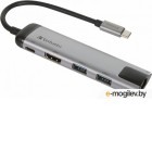  USB Type C--> 2xUSB 3.0 + HDMI + RJ45  Verbatim [49141] <Silver>