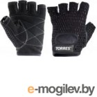 Аксессуары для пауэрлифтинга. Перчатки для пауэрлифтинга Torres PL6045L (L, черный)