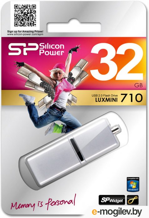 USB Flash Silicon-Power LuxMini 710 32Gb Silver (SP032GBUF2710V1S)
