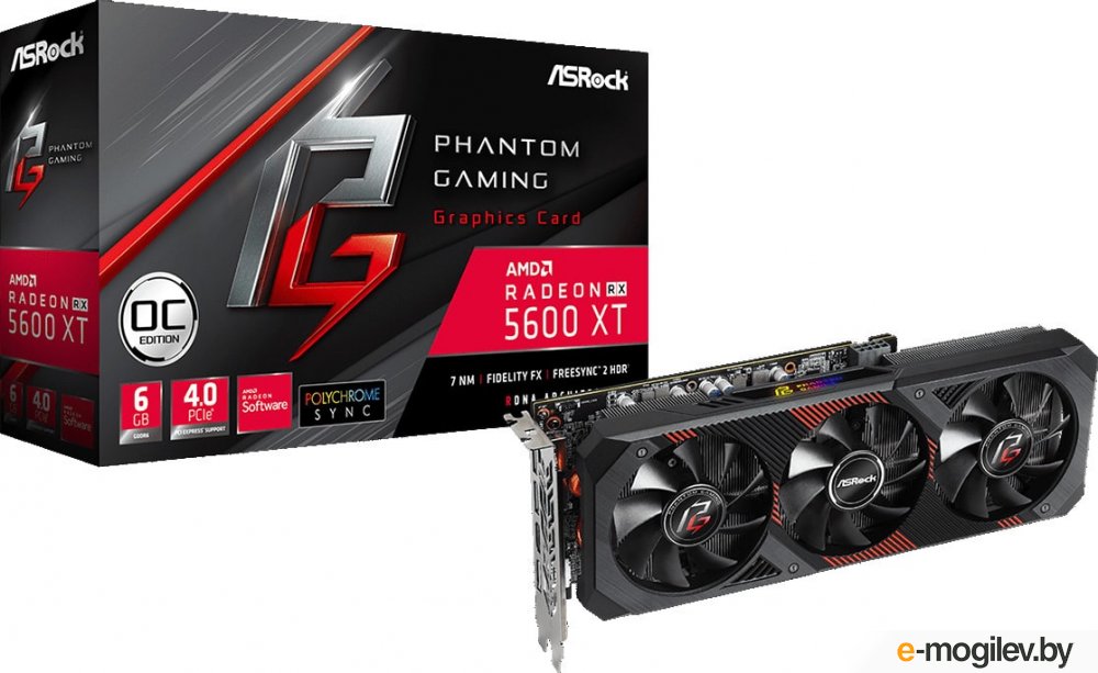 ���������� ASRock Radeon RX 5600 XT Phantom Gaming D3 OC 6GB GDDR6